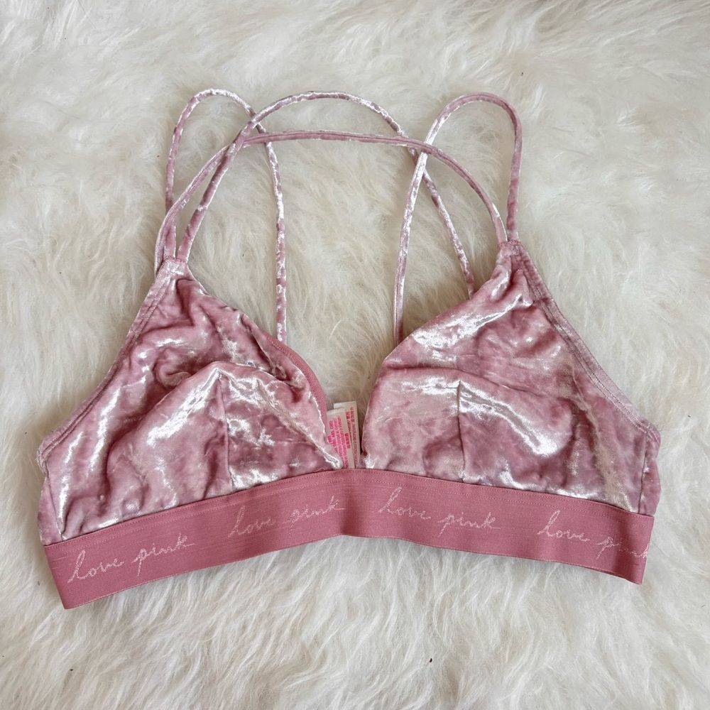 PINK Victoria's Secret Velvet Bralette - Blush Pink